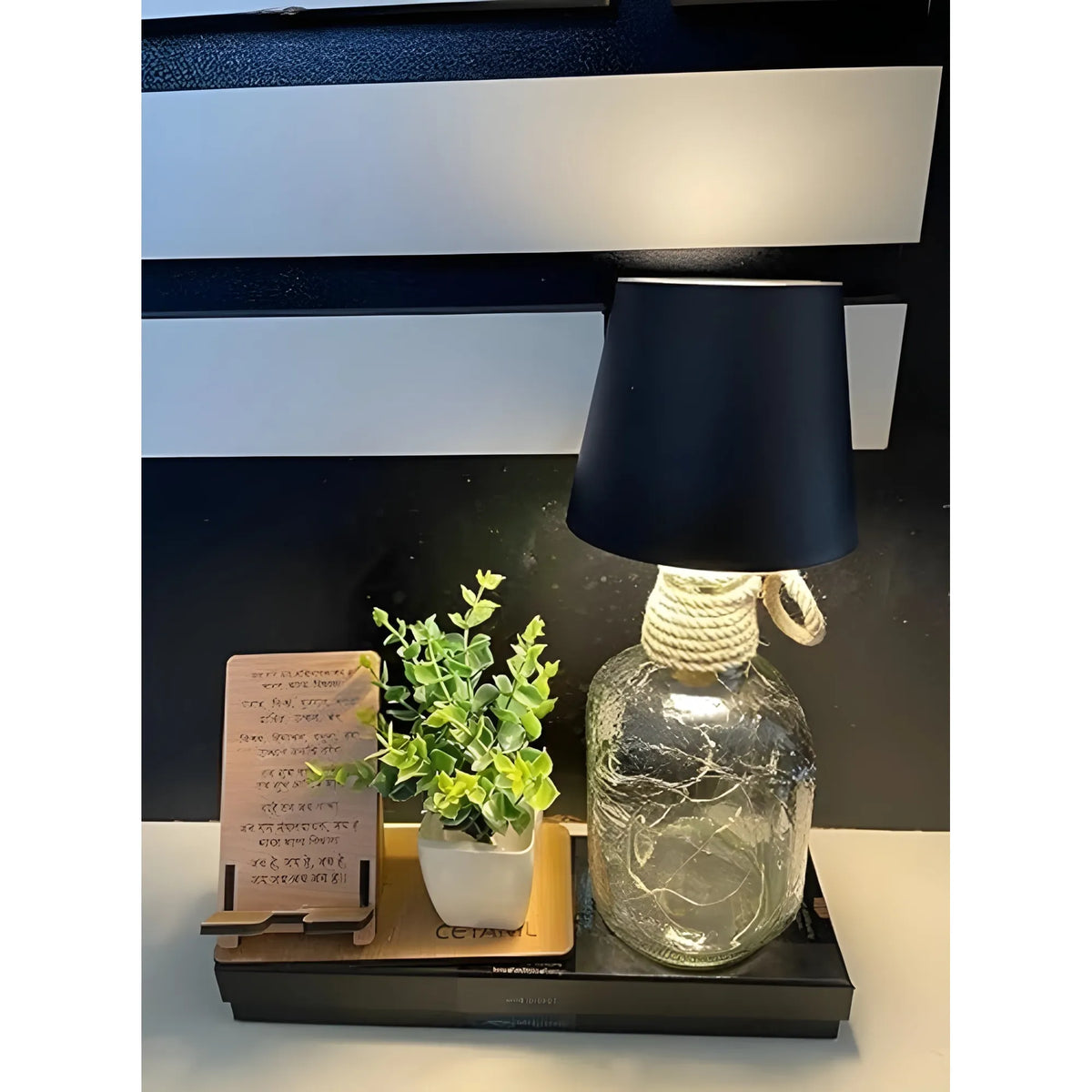 Onyx Essential Plastic Wireless Wine Bottle Lamp