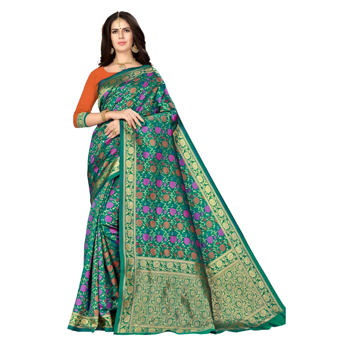 Women's Banarasi Silk Saree With Blouse (multi, 5 6mtr) | Women Signature Collection