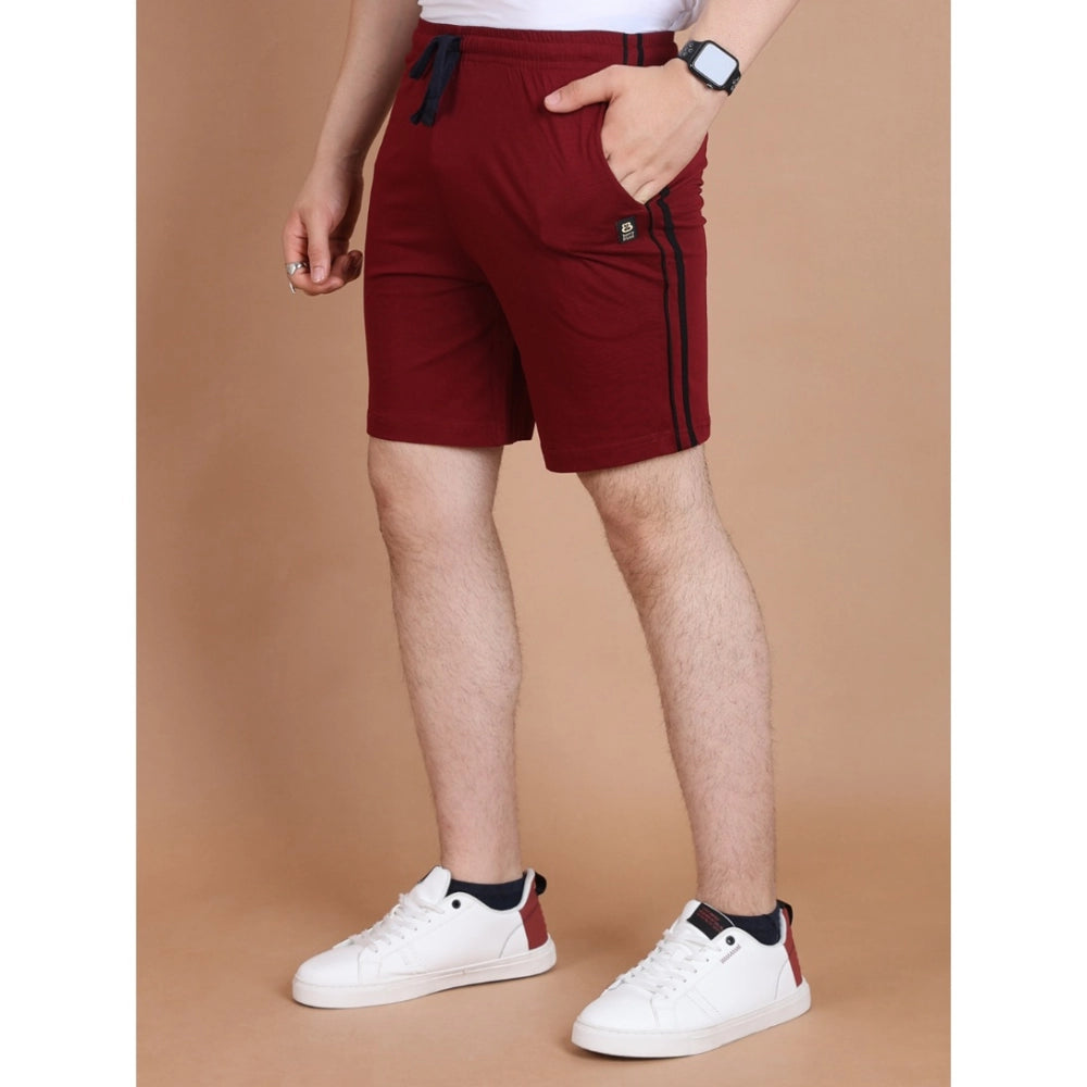 Maroon Stripe Shorts - Navura