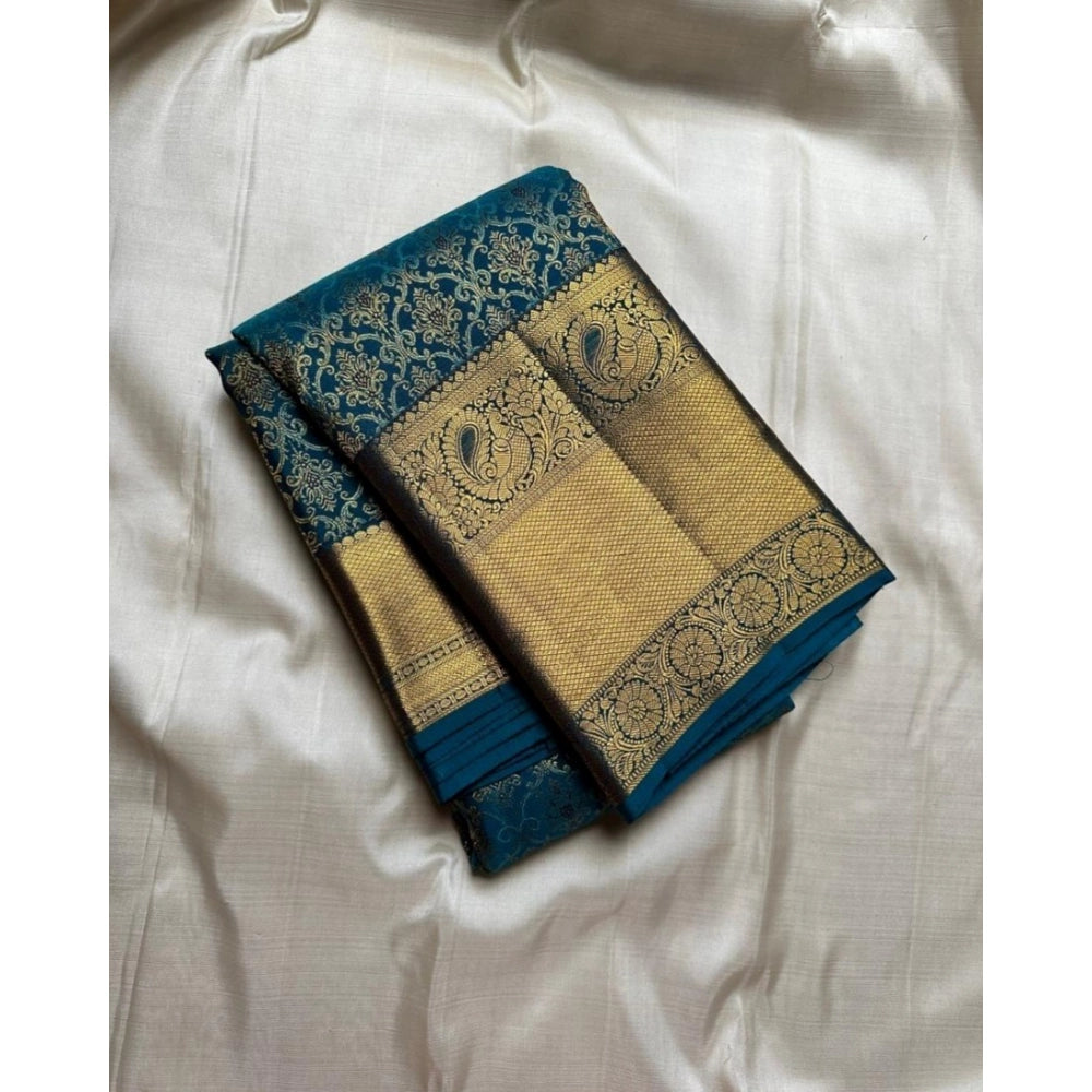 Women's Silk Printed Saree With Unstitched Blouse 5.5mtr (rama) | Women Signature Collection