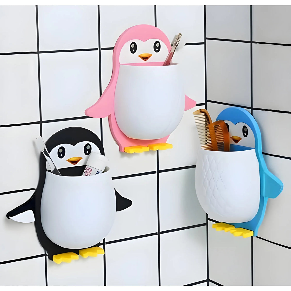 Prism Essential Wall Mounted Penguin Design Toothpaste Holder