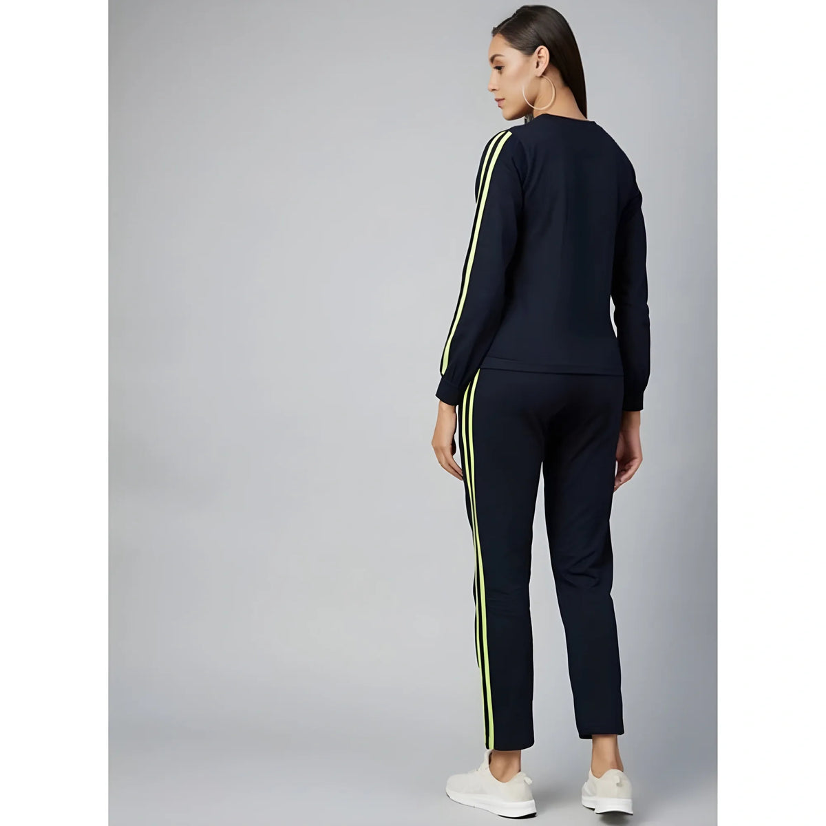Women's Cotton Solid Long Sleeves Tracksuit (navy Green) | Women Signature Collection