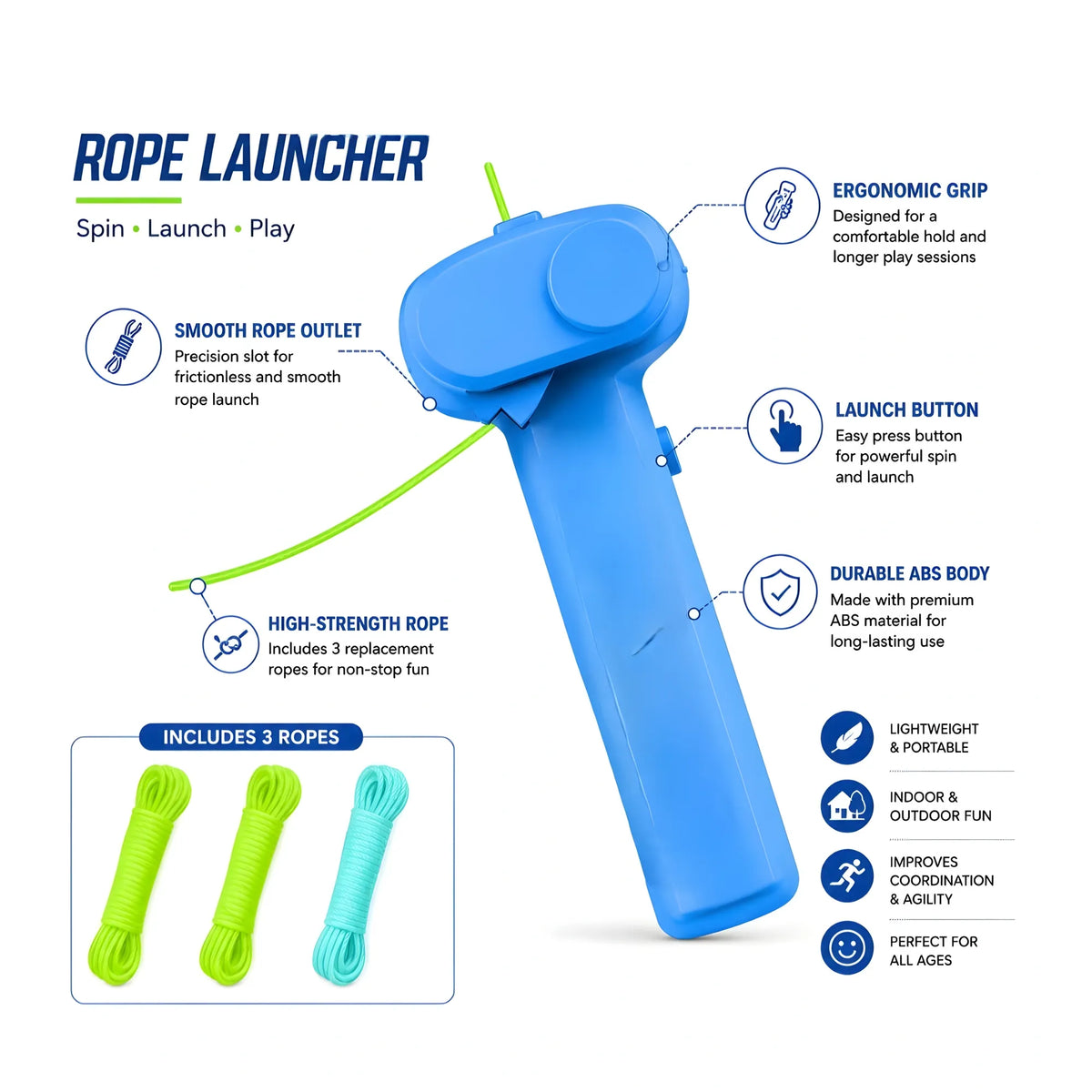 Prism Essential Plastic Rope Launcher Toy