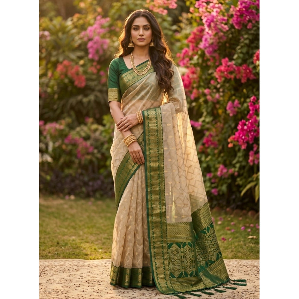 Women's Cotton Printed Saree With Unstitched Blouse 5.5mtr (multicolor) | Women Signature Collection