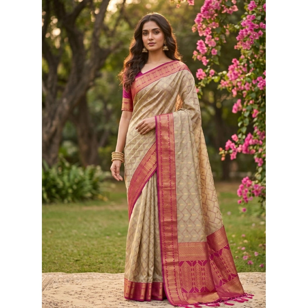 Women's Cotton Printed Saree With Unstitched Blouse 5.5mtr (multicolor) | Women Signature Collection