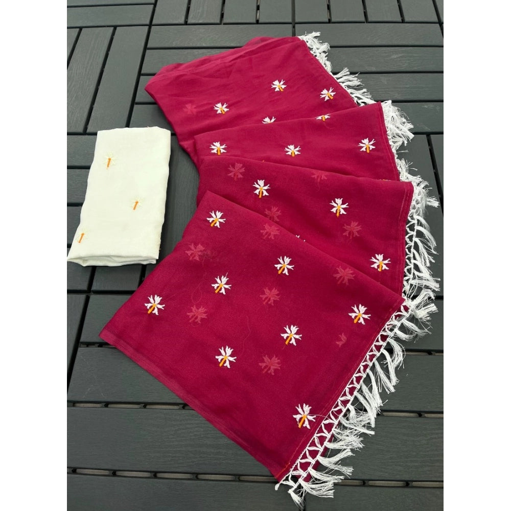 Women's Georgette Embellished Saree With Unstitched Blouse 5.5mtr (pink) | Women Signature Collection