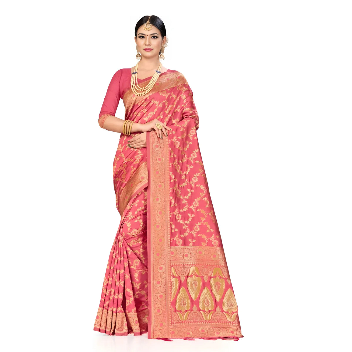 Women's Banarasi Silk Saree (peach, 5 6mtrs) | Women Signature Collection