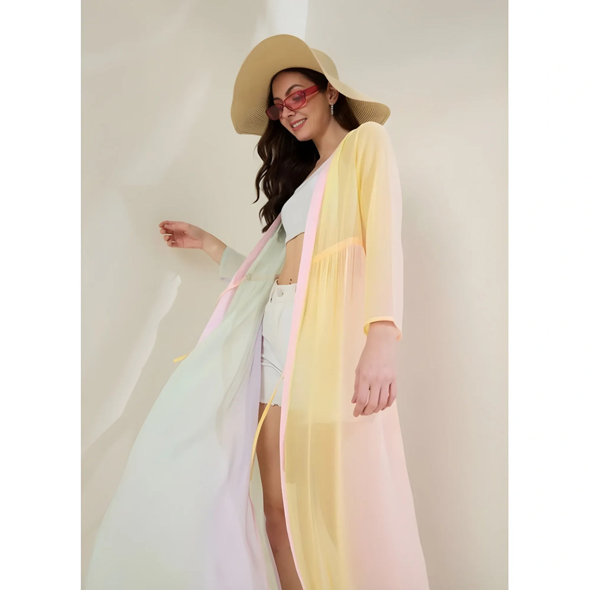Women's Georgette Ombre Short Sleeve Shrug (multicolor) | Women Signature Collection