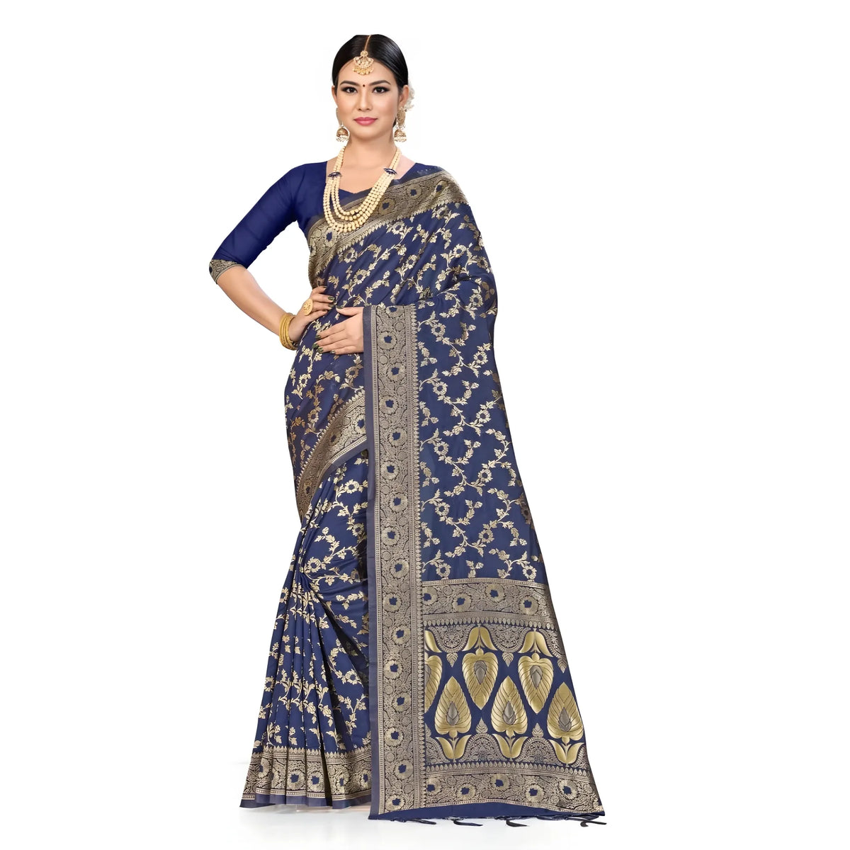 Women's Banarasi Silk Saree (neavy Blue, 5 6mtrs) | Women Signature Collection