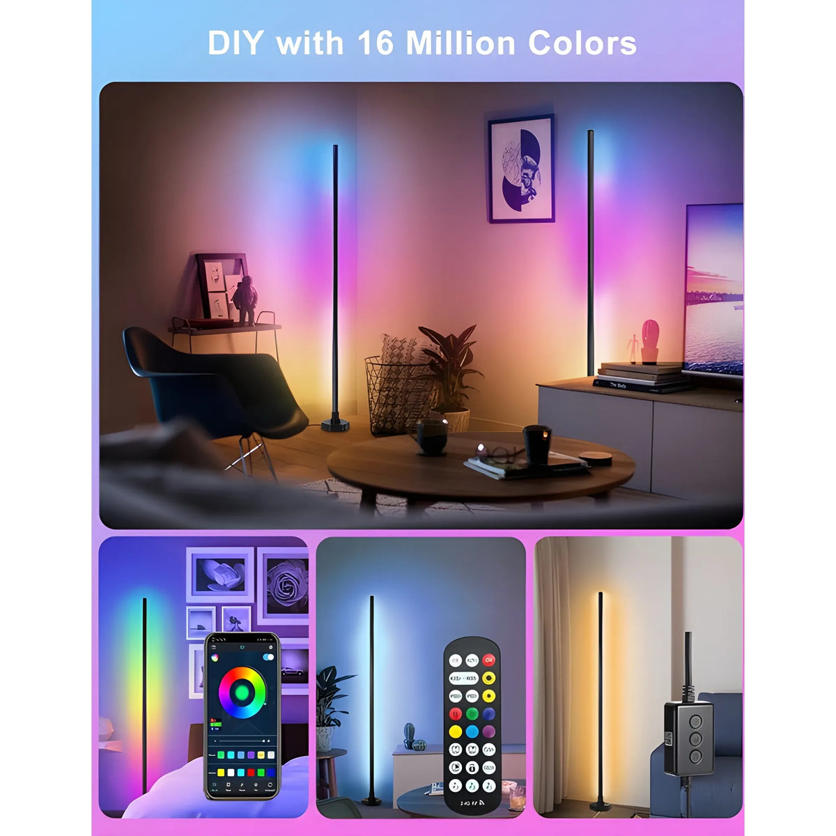 Prism Essential Aluminium Smart RGB LED Corner Lamp With App