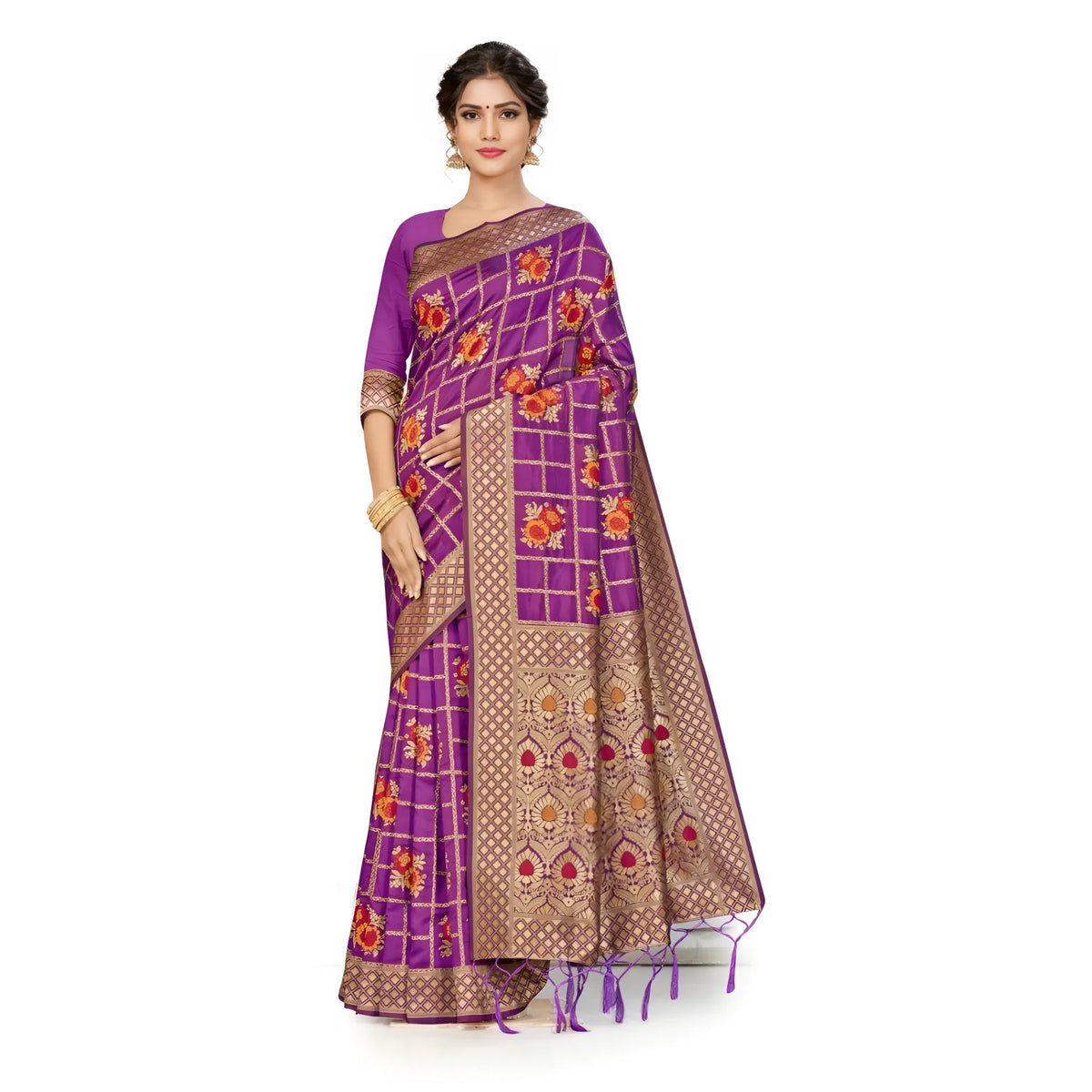 Women's Banarasi Silk Saree (purple, 5 6mtrs) | Women Signature Collection