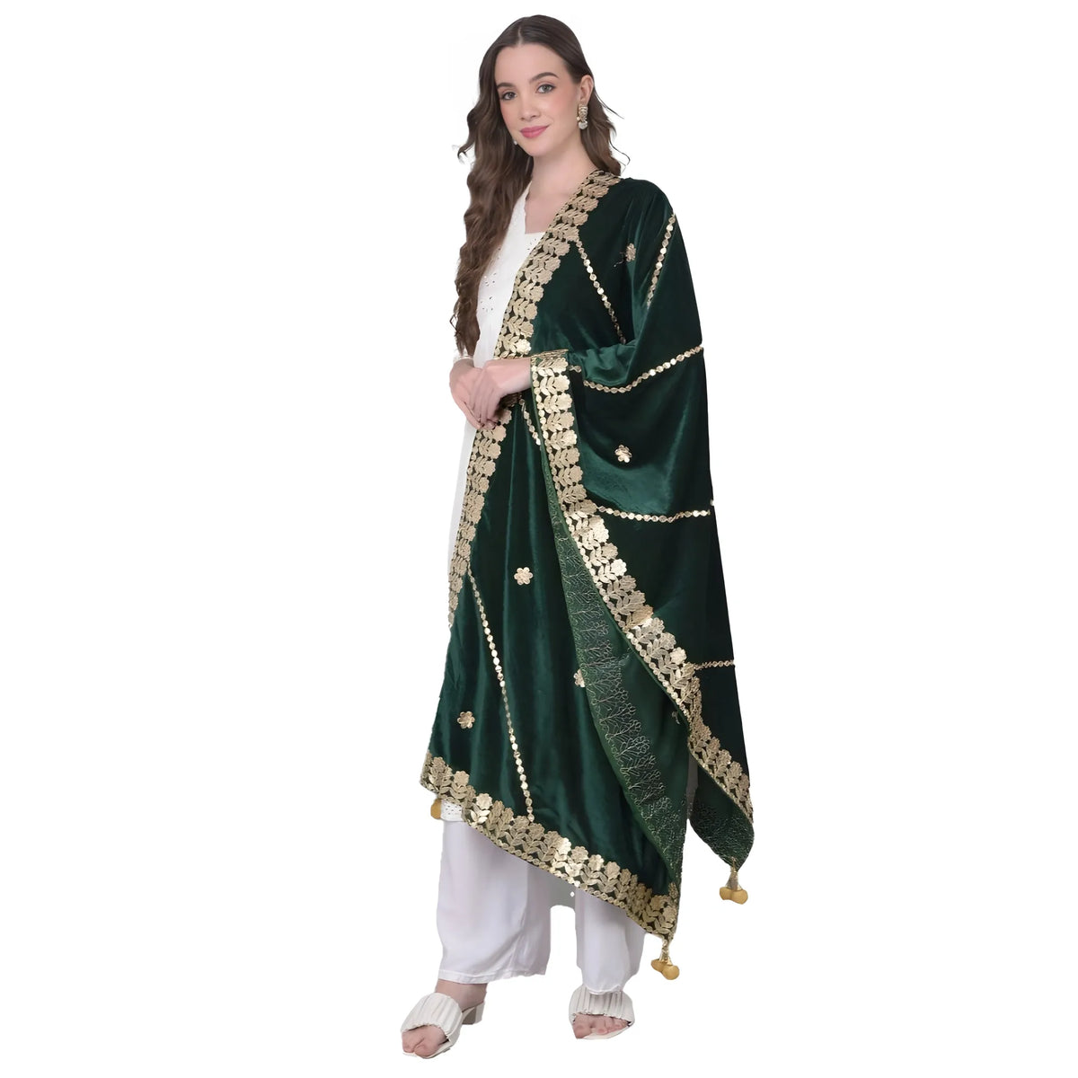 Women's Velvet Gotta Patti Dupatta (green, Length: 2.25 To 2.50 Mtr) | Women Signature Collection