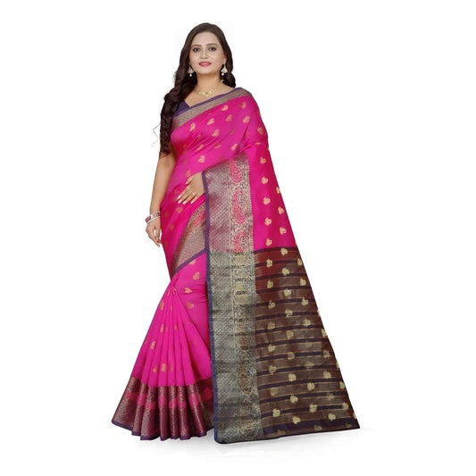 Blush Zara Jacquard Woven Saree with Unstitched Blouse 5.5 m