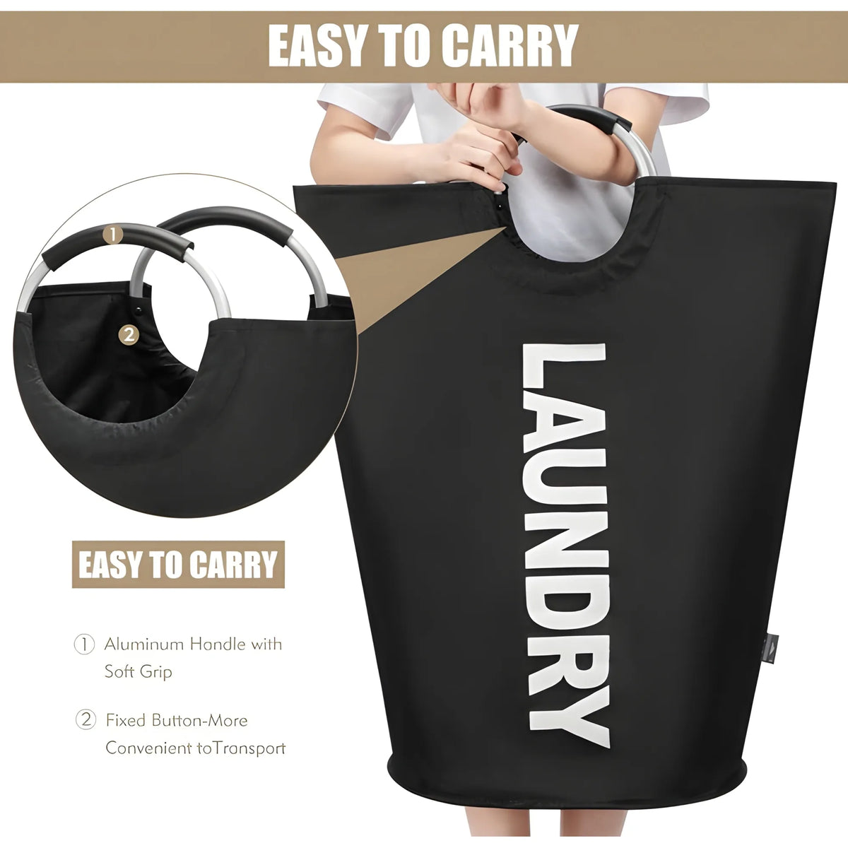 Onyx Essential Polyester 90 L Laundry Basket for Clothes Storage Bag