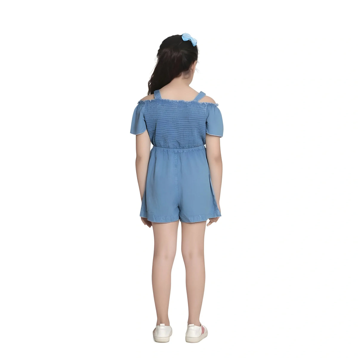 Girl's Rayon Solid Sleeveless Jumpsuit (blue) | Kids Signature Collection