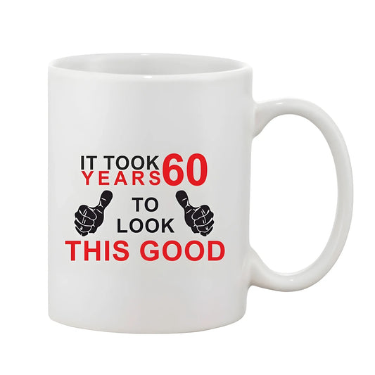 Printed Ceramic Coffee Mug - 1 Pieces, White, 11oz