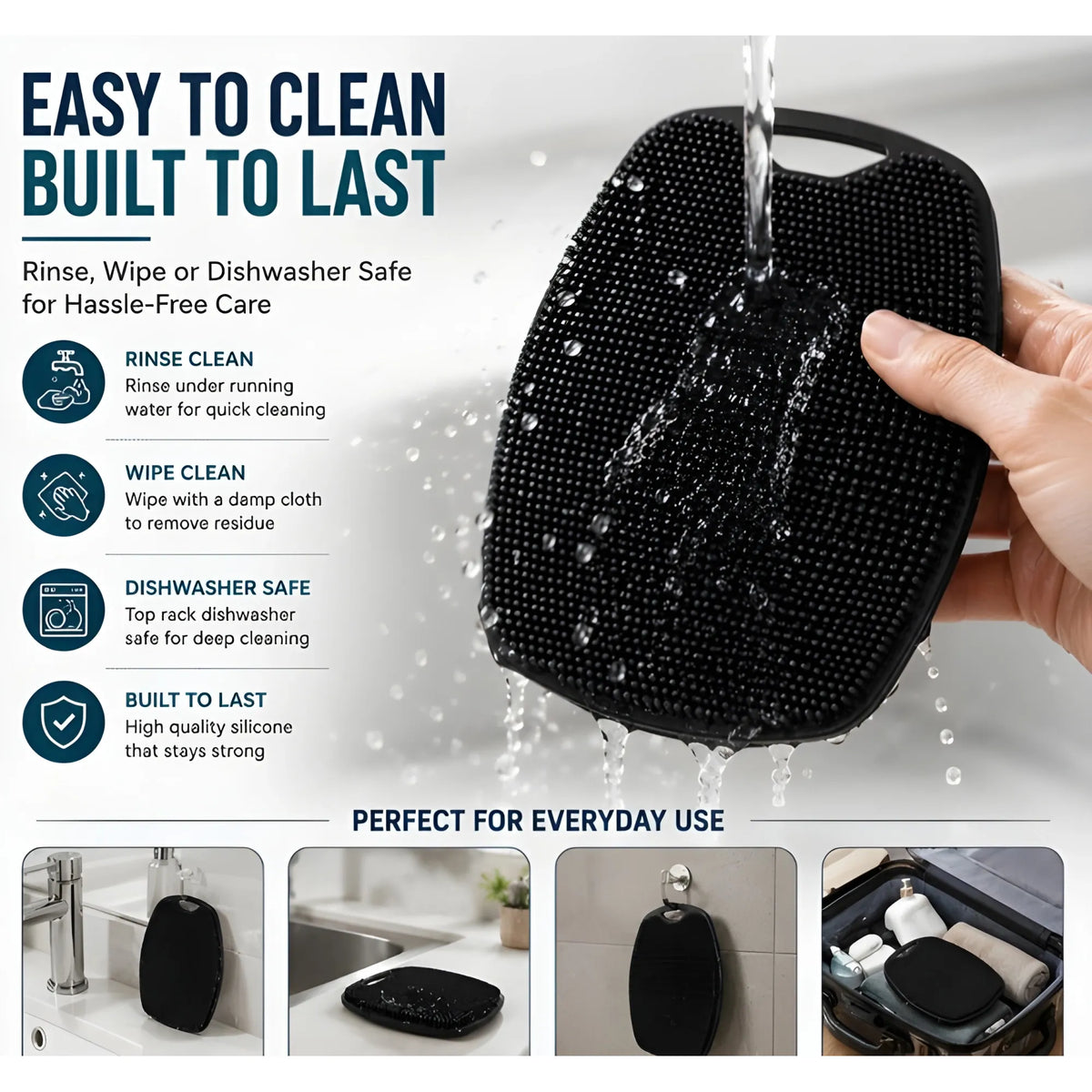 Onyx Essential Silicone Body Scrubber Bath Brush