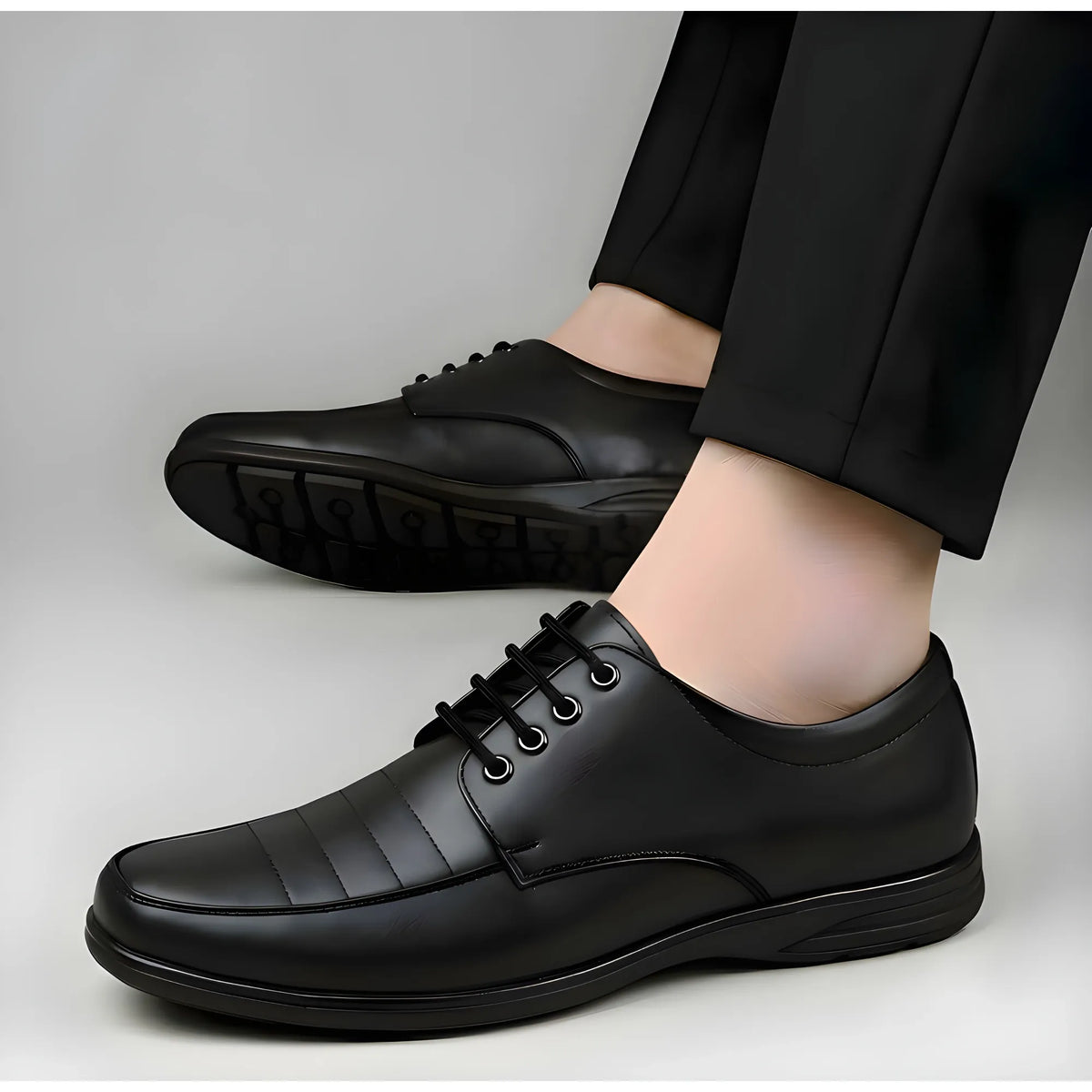 Onyx Men's Synthetic Leather Solid Lace-Up Formal Shoes