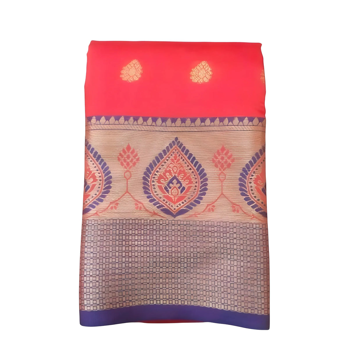 Women's Silk Blend Woven Saree With Unstitched Blouse 5.5mtr (red) | Women Signature Collection