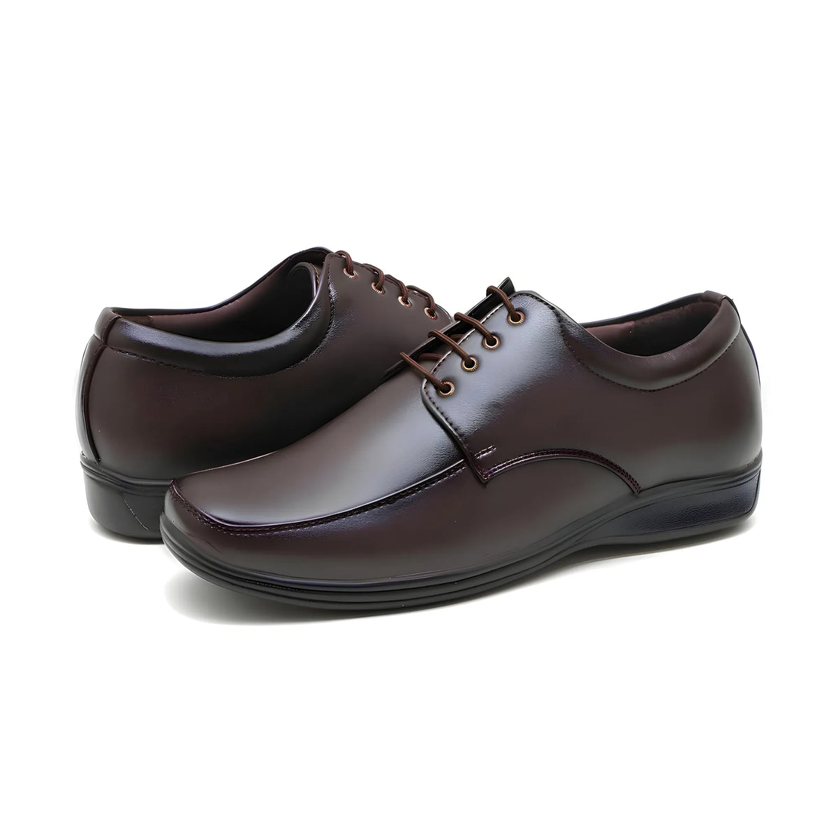 Umber Men's Synthetic Leather Solid Lace-Up Formal Shoes