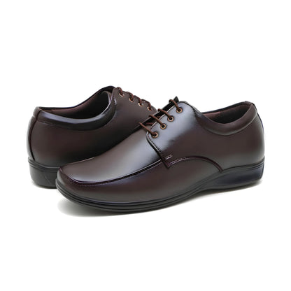 Umber Men's Synthetic Leather Solid Lace-Up Formal Shoes