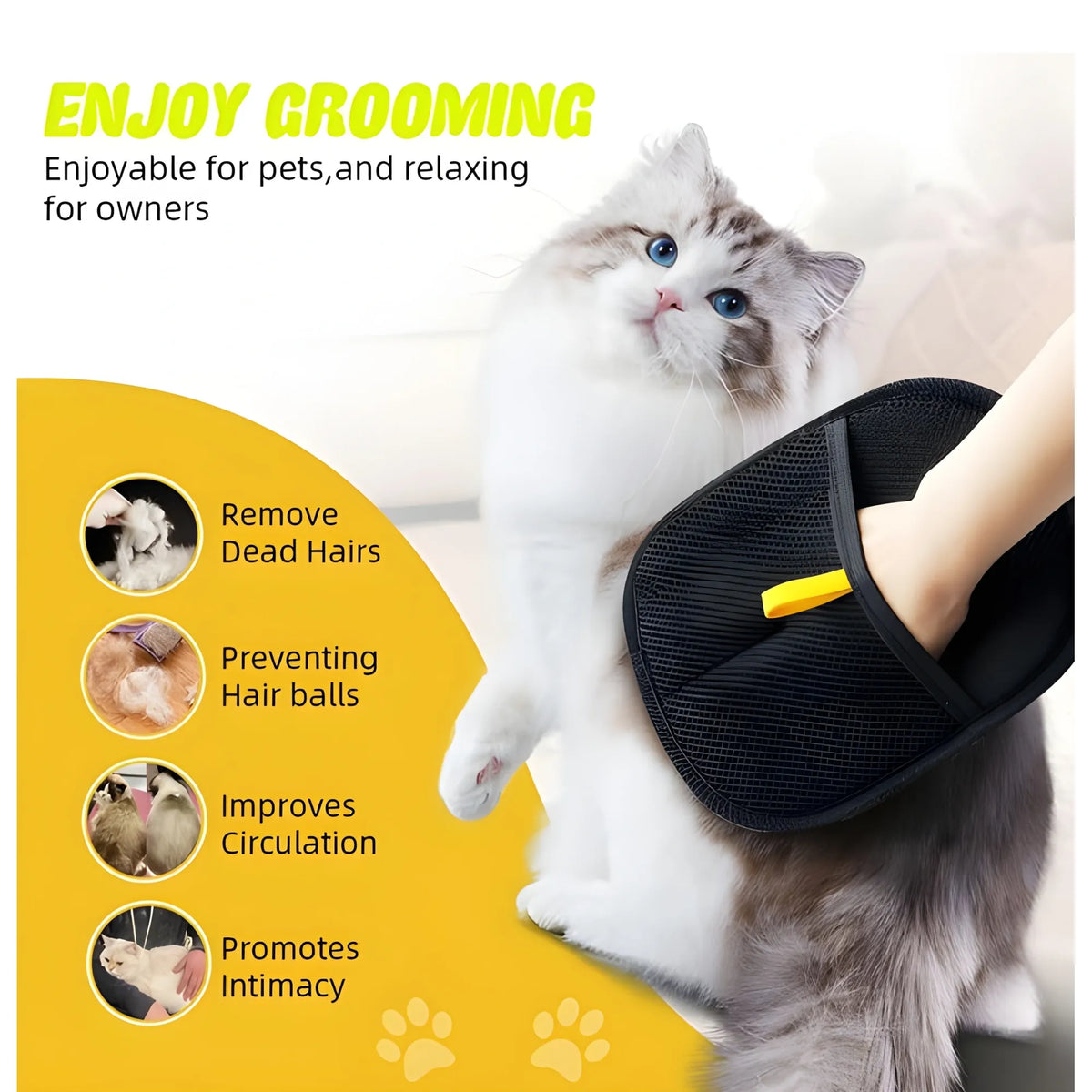 Saffron Essential Cat Dog Hair Remover Gloves