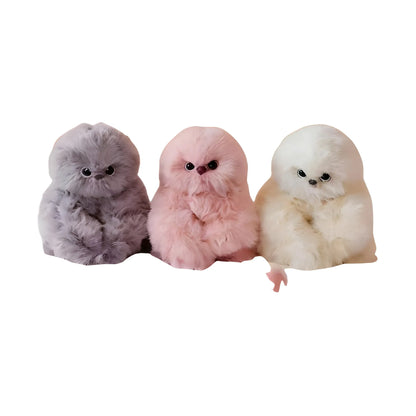 Prism Essential Faux Fur-Plush Head Shaking Owl Toy