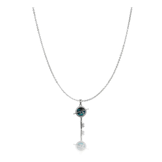Women's Stainless Steel Key Design Delicate Chain (Silver Plated)