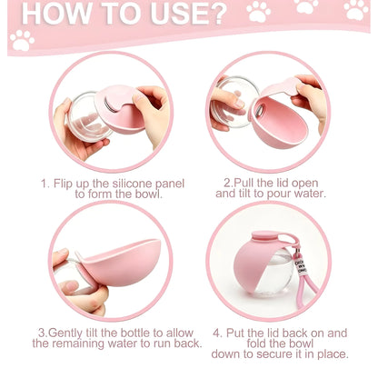 Rose Essential Plastic-Silicone Dog Water Dispenser