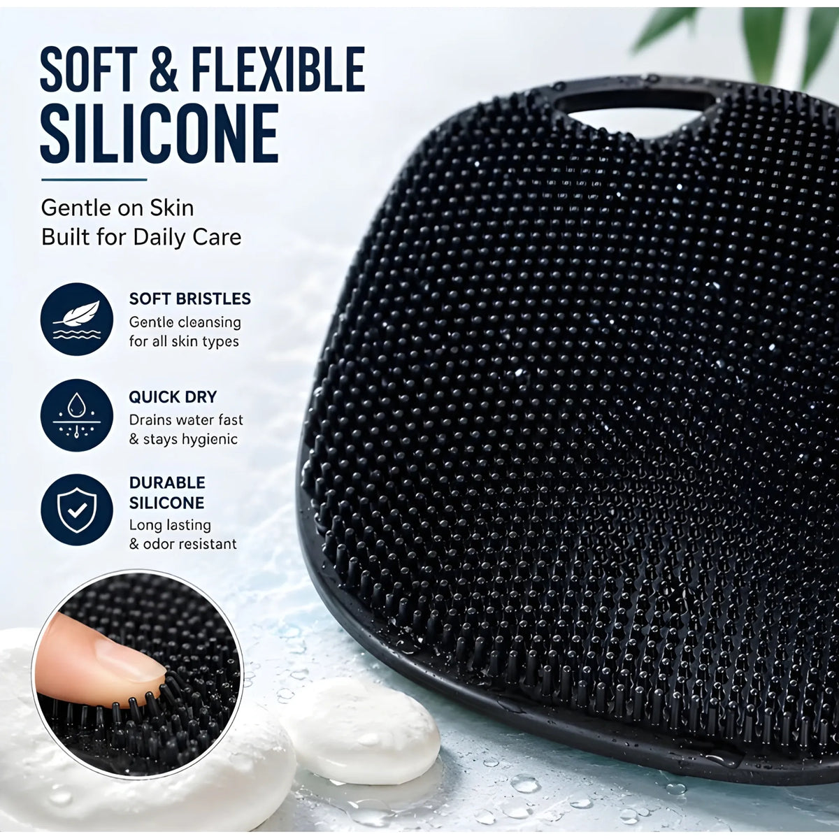Onyx Essential Silicone Body Scrubber Bath Brush