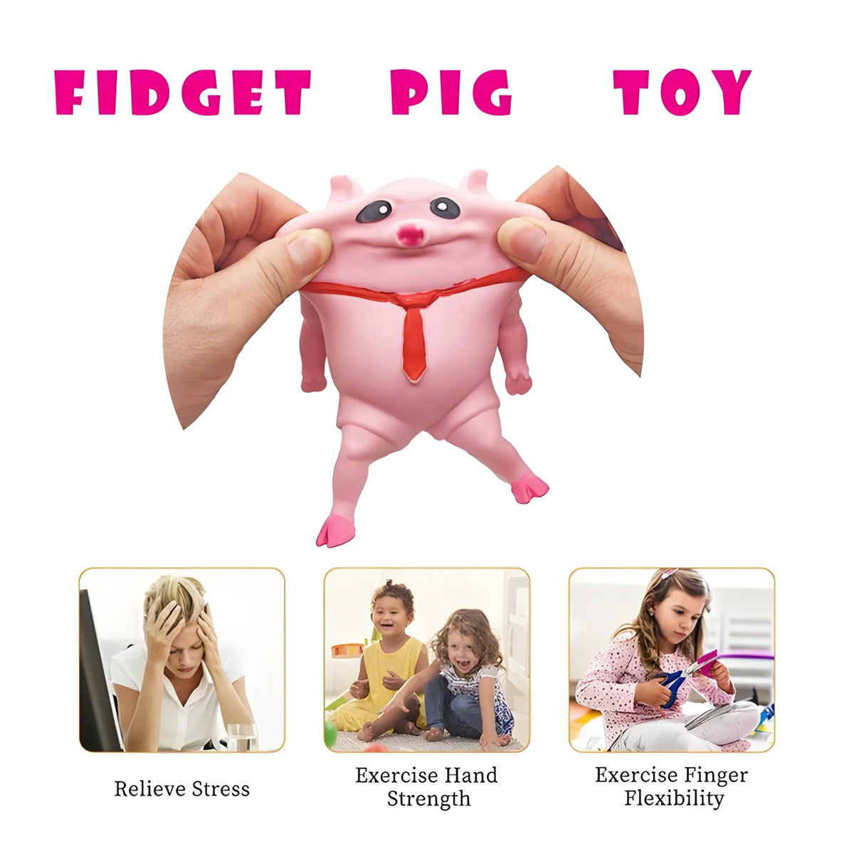 Rose Essential TPR Squishy Pig Toy