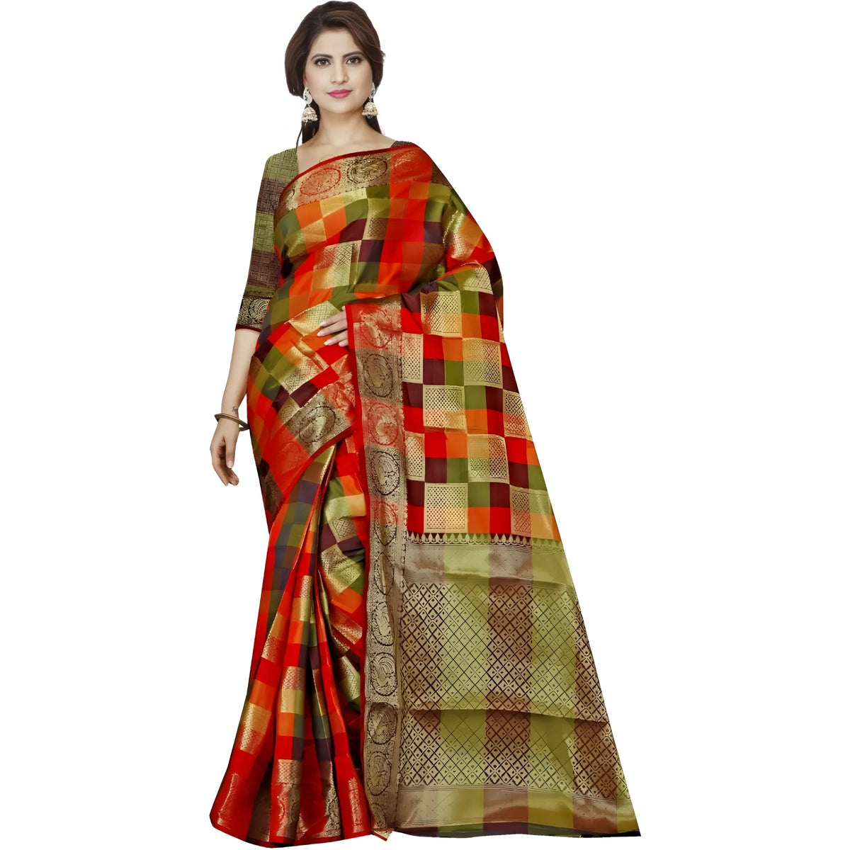 Women's Jacquard Woven Saree With Unstitched Blouse 5.5mtr (multicolor) | Women Signature Collection
