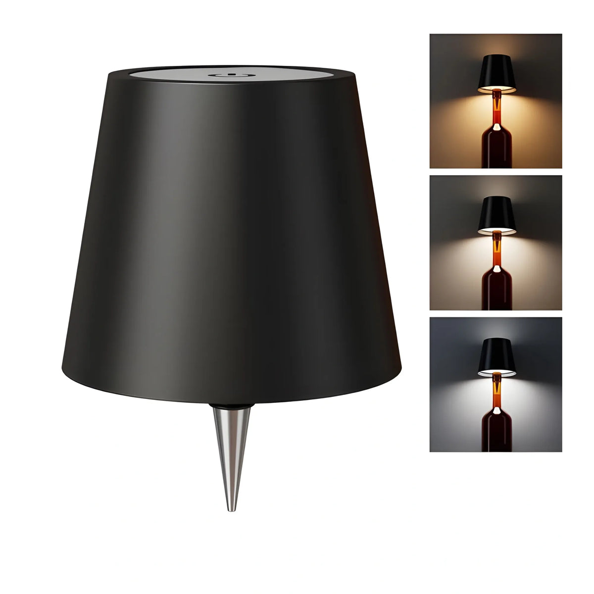Onyx Essential Plastic Wireless Wine Bottle Lamp