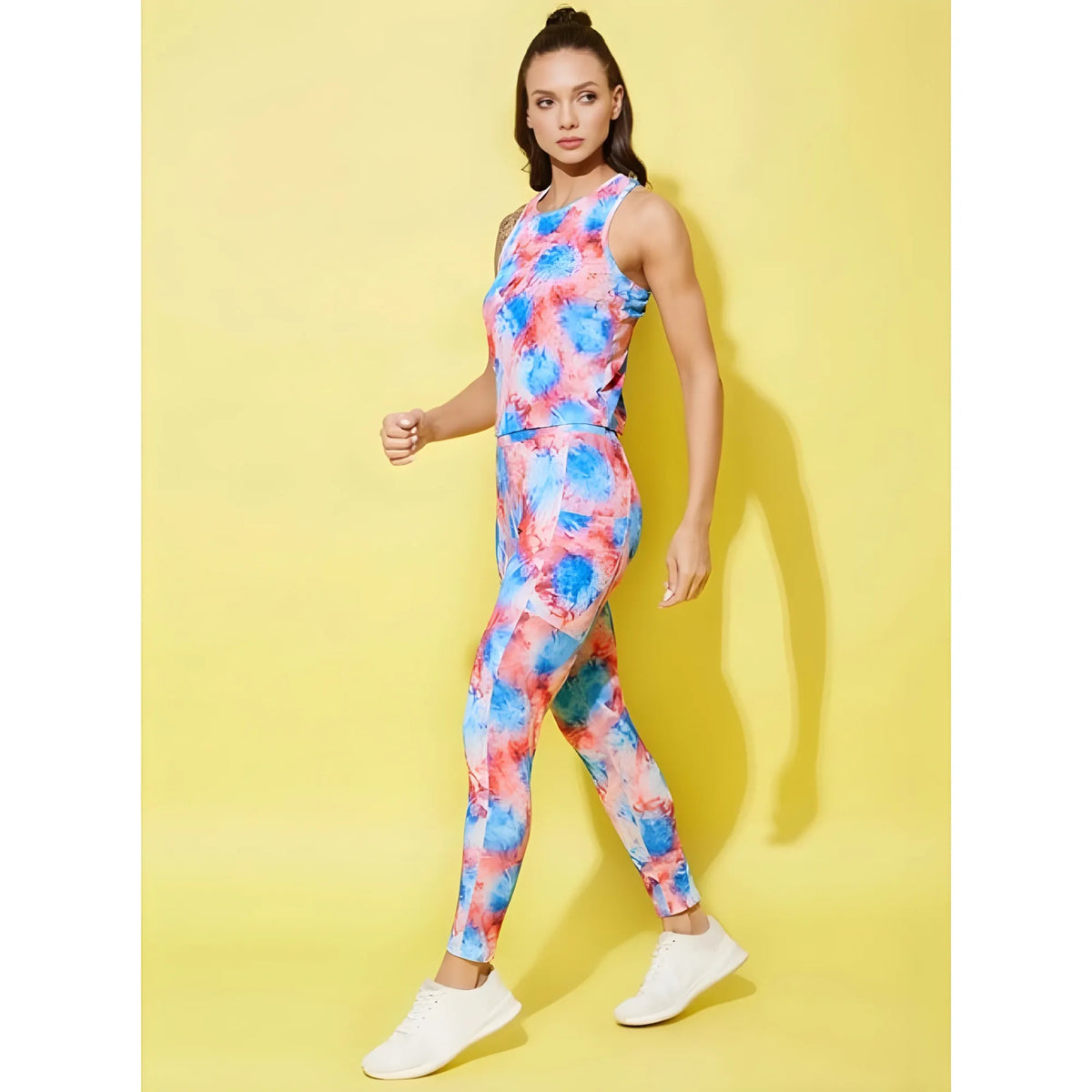Women's Polyester Lycra Printed Sleeveless Active Wear (multicolor) | Women Signature Collection