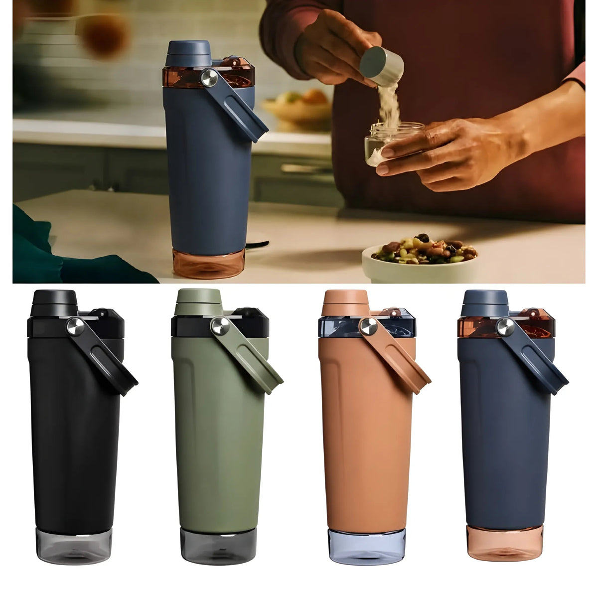 Prism Essential Stainless Steel Gym Water Bottle with Carry Strap