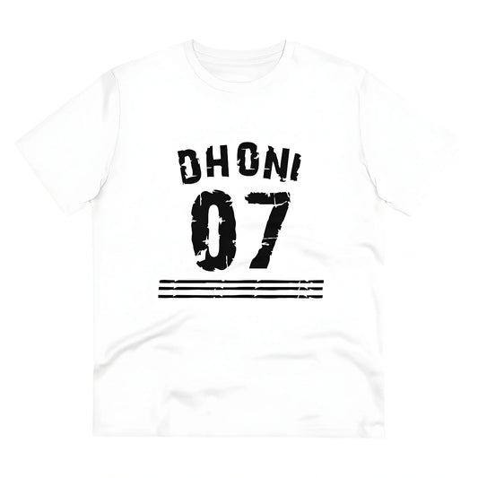 Men's PC Cotton Cricket Design Printed T Shirt (Color: White, Thread Count: 180GSM)