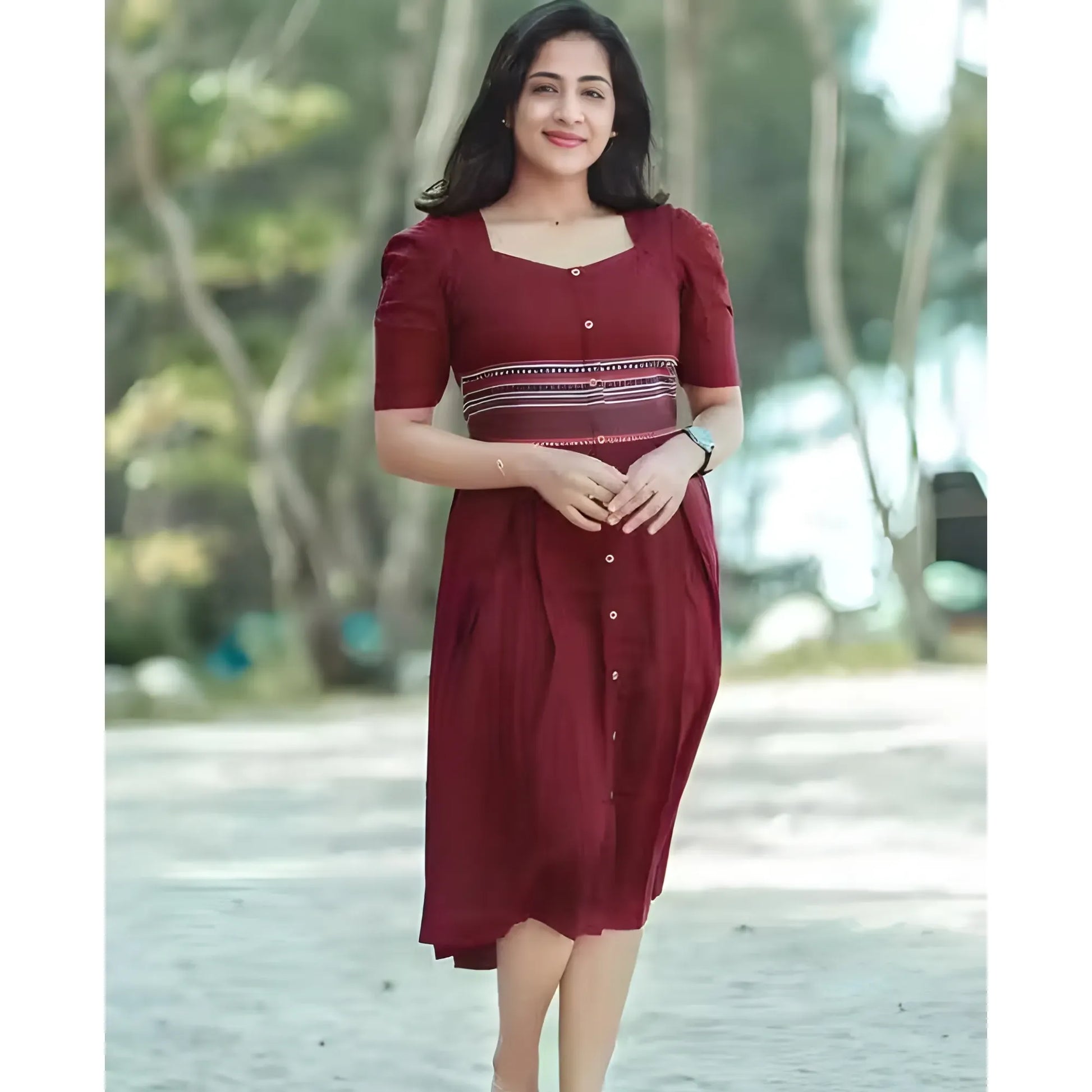 Pia Striped Midi Dress