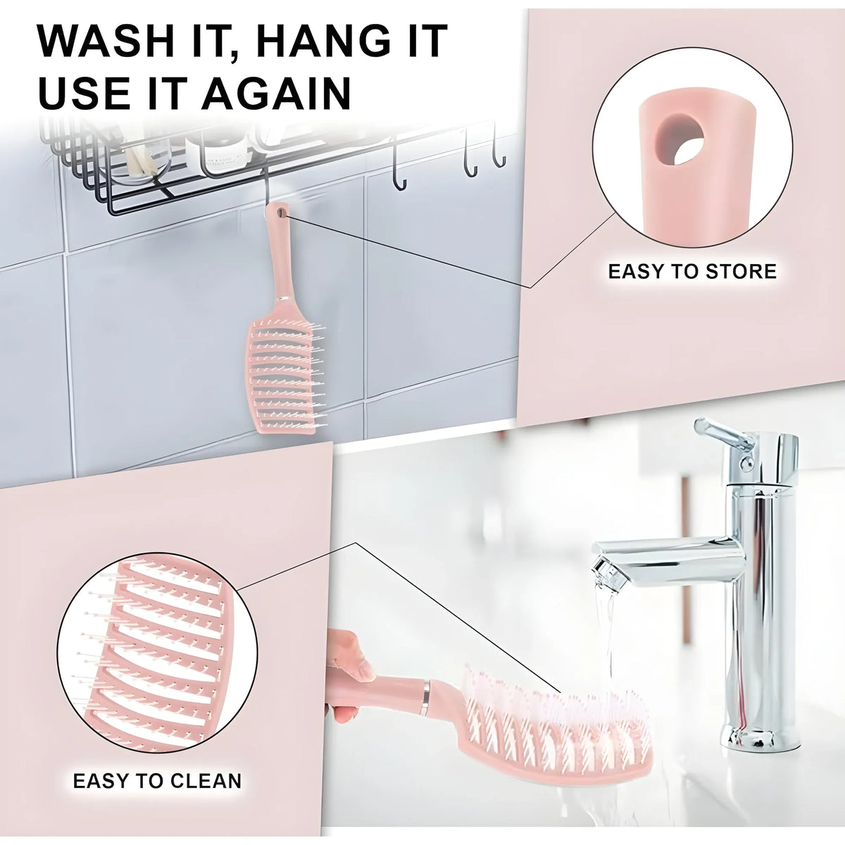 Prism Essential Plastic Detangling Hair Brush