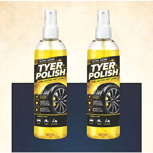 Pack of 2 Deep Black Tyer Polish Liquid Spray Bottle 100 ML