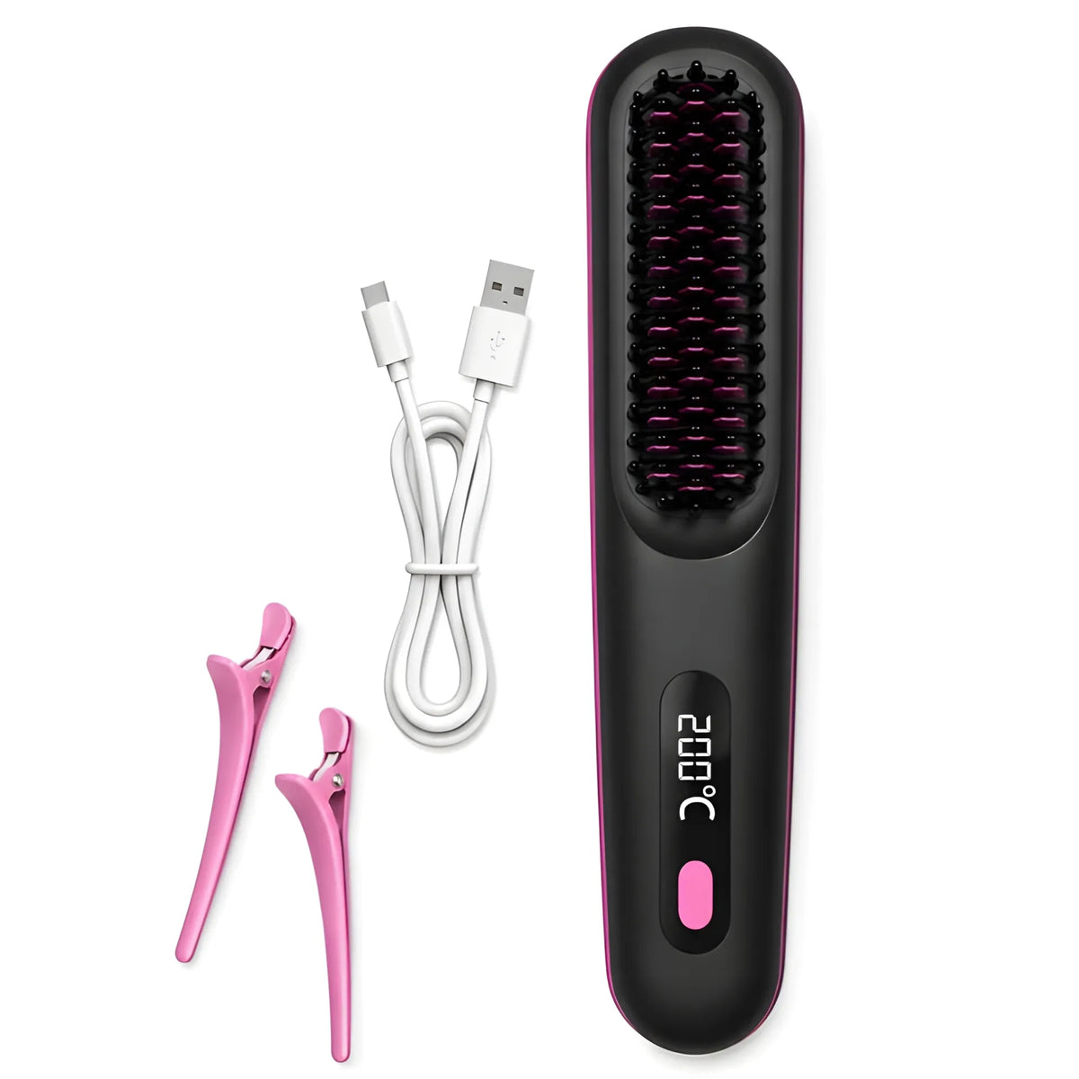 Onyx Essential Plastic Cordless Hair Straightener Brush