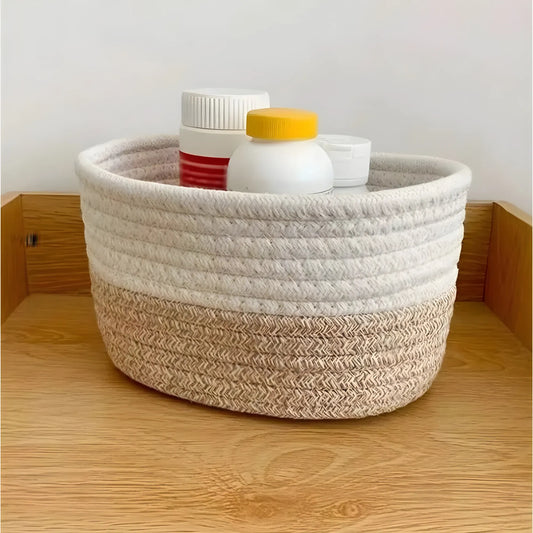 Cotton Pack Of_1 Bathroom Storage Basket For Clothes (White)
