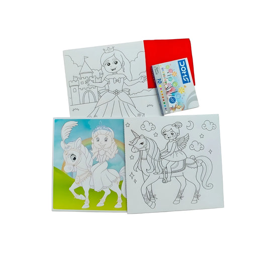 Fun With Coloring Board-Princess |   Cardboard  |   Educational Toys| 3+ Years
