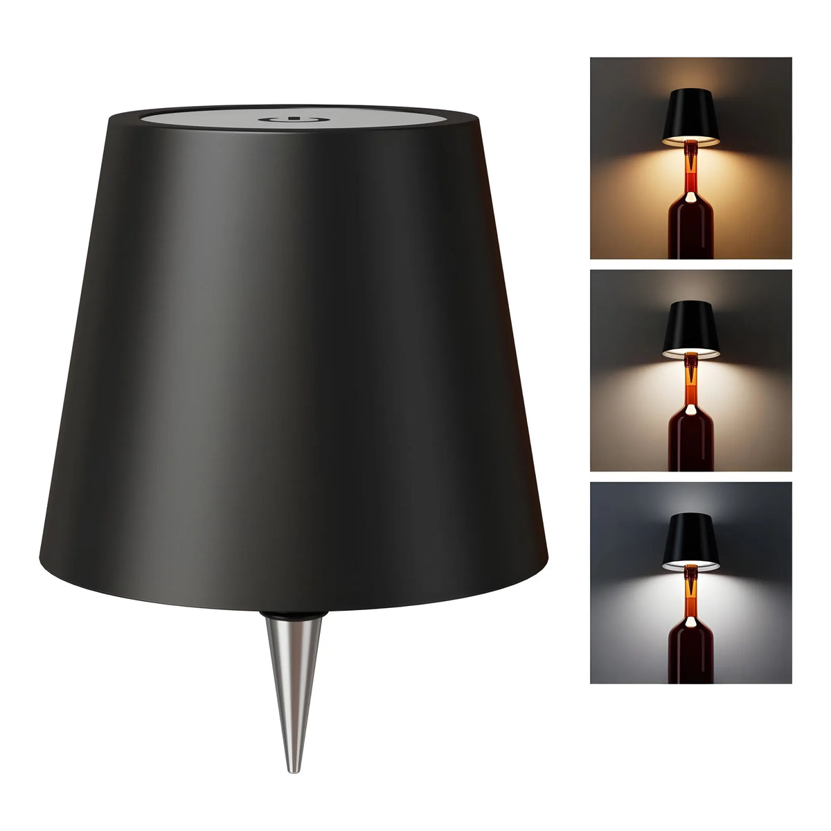 Onyx Essential Plastic Wireless Wine Bottle Lamp