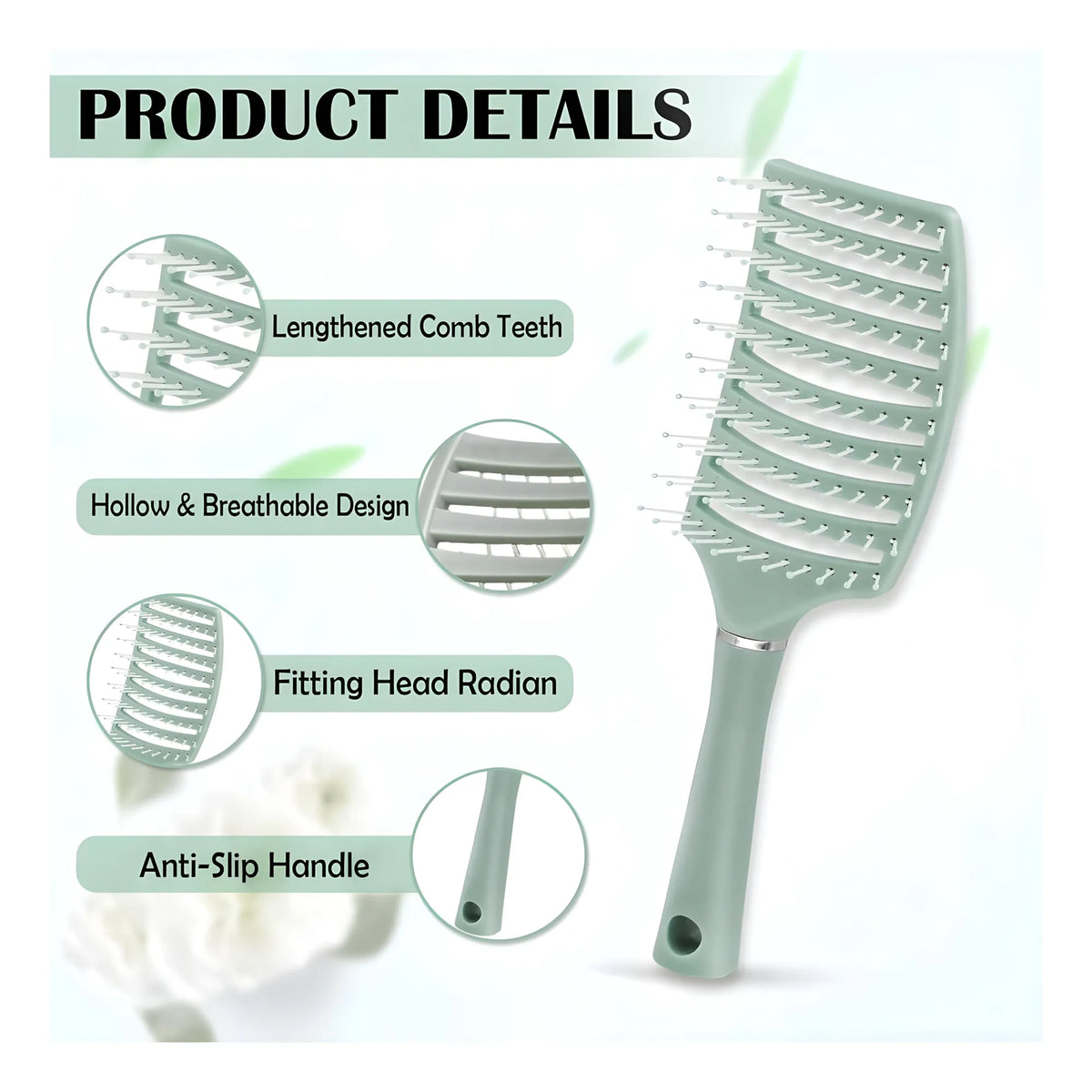 Prism Essential Plastic Detangling Hair Brush