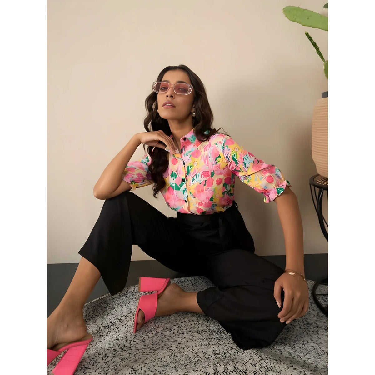 Women's Polyester Floral Half Sleeves Jumpsuit (multicolor) | Women Signature Collection
