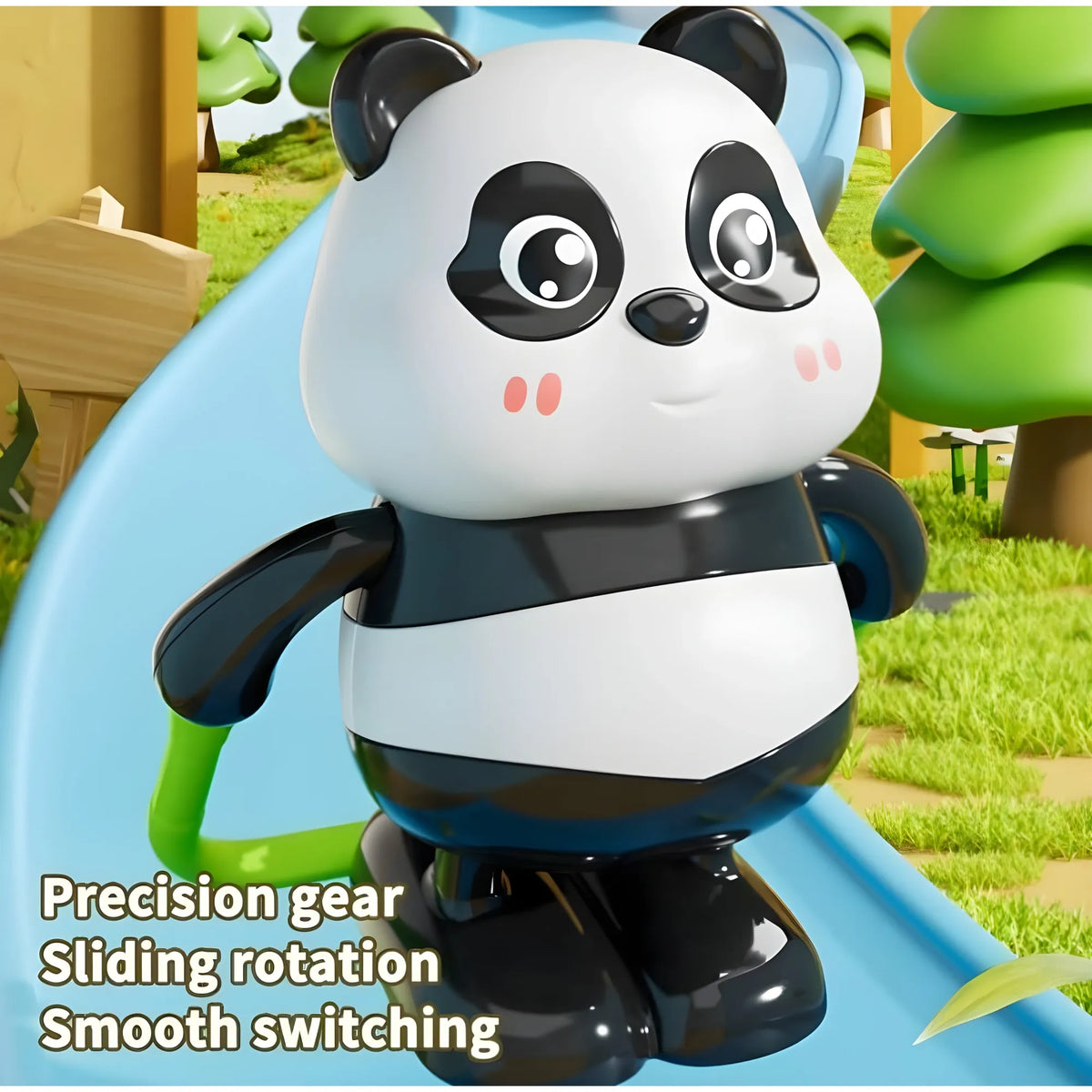 Prism Essential Plastic Cute Panda Action Toy Set
