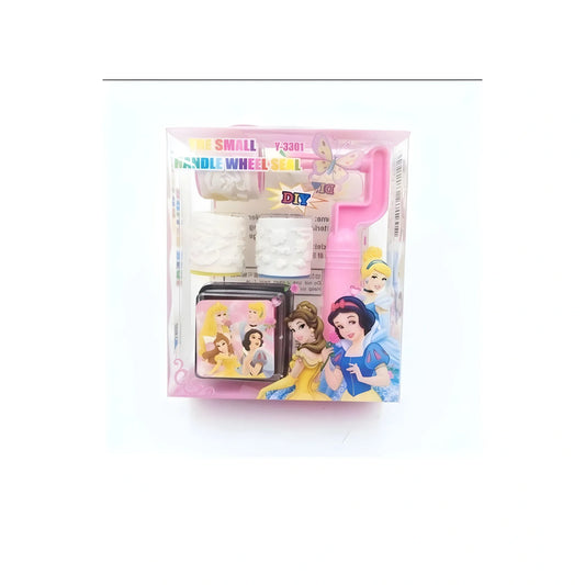 Pack Of_2 Roller Seal Stamp with Ink pad For DIY Kids Handle Rubber Stamp | Plastic | Stationery | 3+ Years