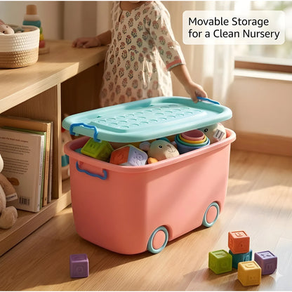 Prism Essential Plastic 45 L Rolling Toy Storage Box