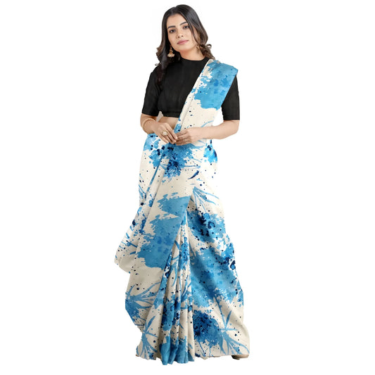 Women's Joya Silk Saree With Blouse (sky, 5 6 Mtrs) | Women Signature Collection
