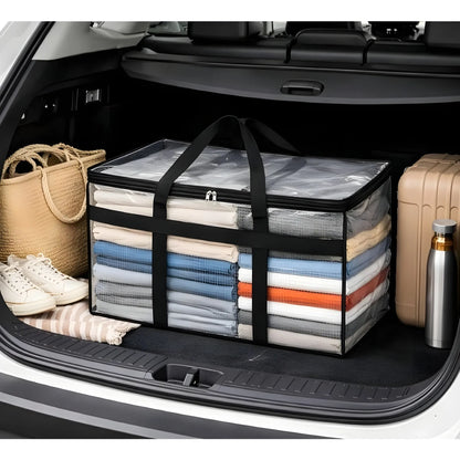 Crystal Essential Acrylic Storage Bag with Zip & Handle